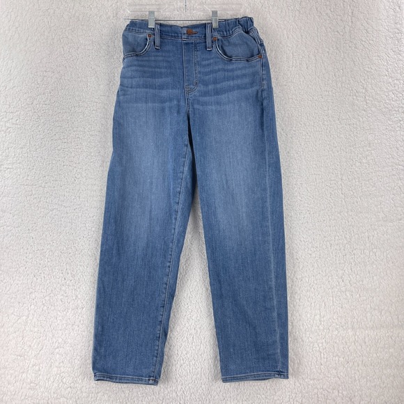 Madewell Denim - Madewell Blue Denim Pull On Straight Leg Jeans Womens High-Rise Casual Size 26